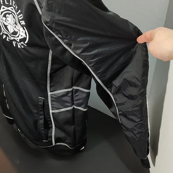 Men's M Affliction Embroidered Jacket 100% Polyester Black White - Picture 3 of 6